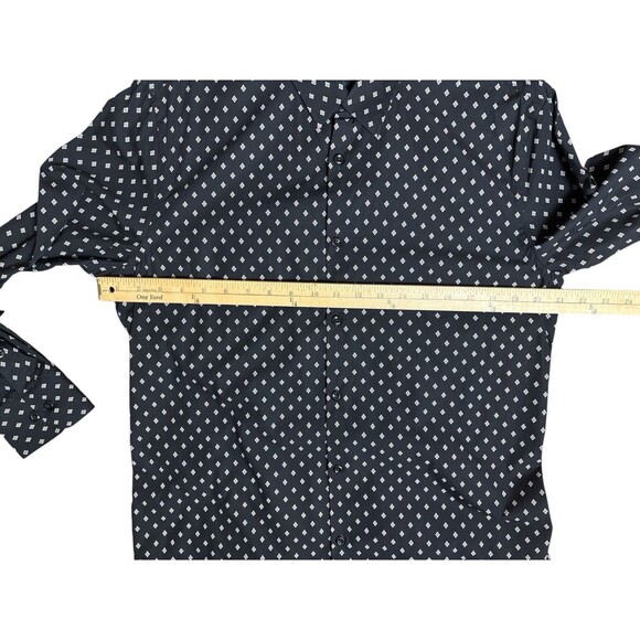 J. Lindeberg Button Down Shirt Slim Fit Men's Large Dani Black Print - Picture 8 of 9